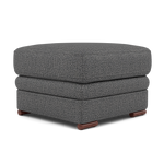 Gino Footstool - Footstool F8 — Hopsack Charcoal 70006 / Wooden Feet, gallery image 3