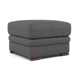 Gino Footstool - Footstool F8 — Hopsack Charcoal 70006 / Wooden Feet, gallery image 1