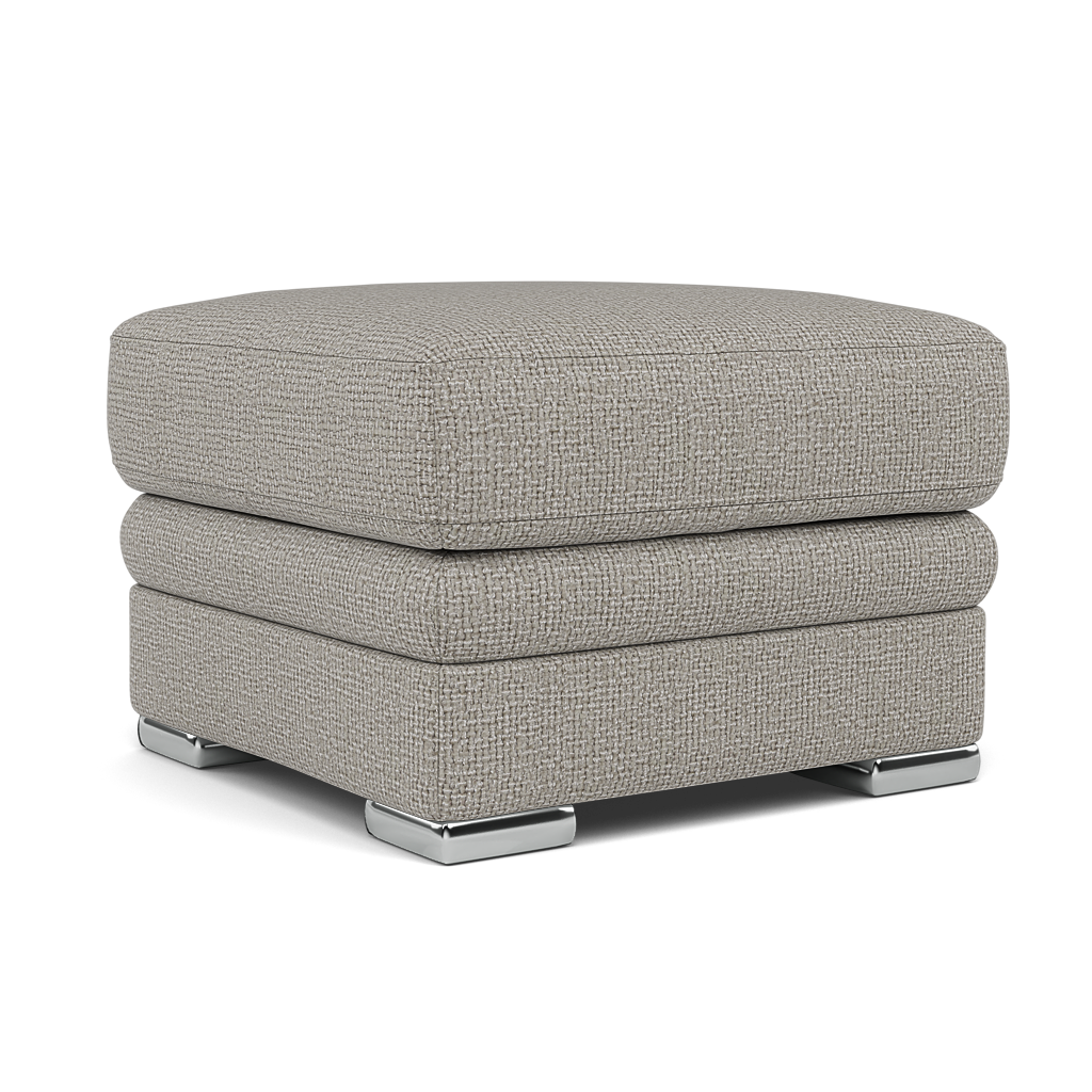 Gino Footstool - Footstool F8 — Hopsack Dove 70001 / Metal Feet, gallery image 1