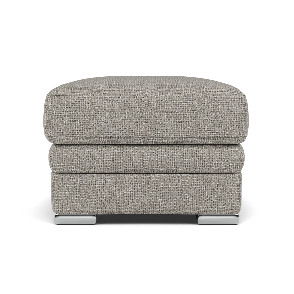 Gino Footstool - Footstool F8 — Hopsack Dove 70001 / Metal Feet, gallery image 2