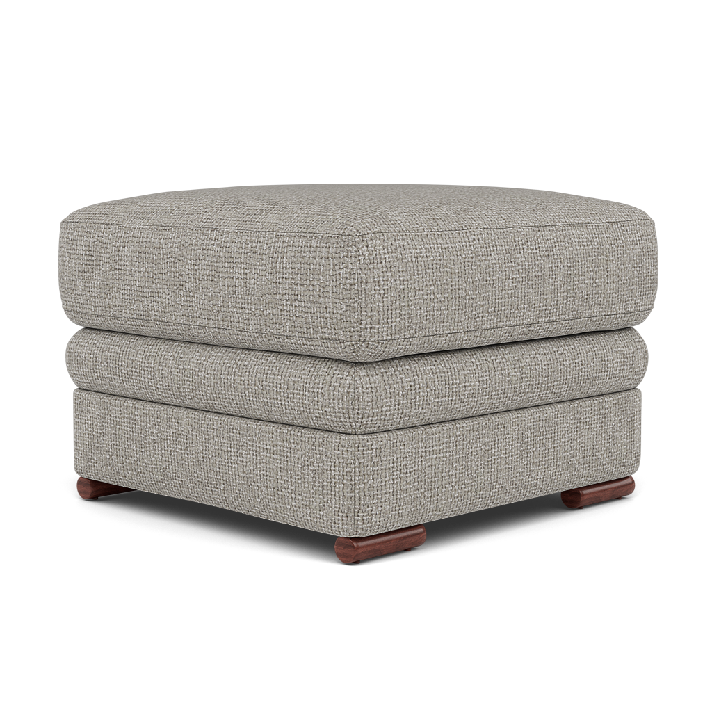 Gino Footstool - Footstool F8 — Hopsack Dove 70001 / Wooden Feet, gallery image 3