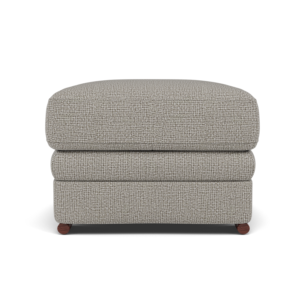 Gino Footstool - Footstool F8 — Hopsack Dove 70001 / Wooden Feet, gallery image 2