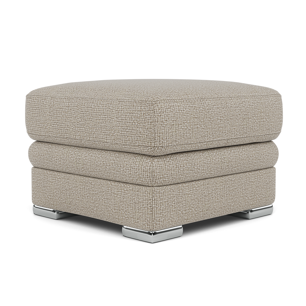 Gino Footstool - Footstool F8 — Hopsack Linen 70004 / Metal Feet, gallery image 3