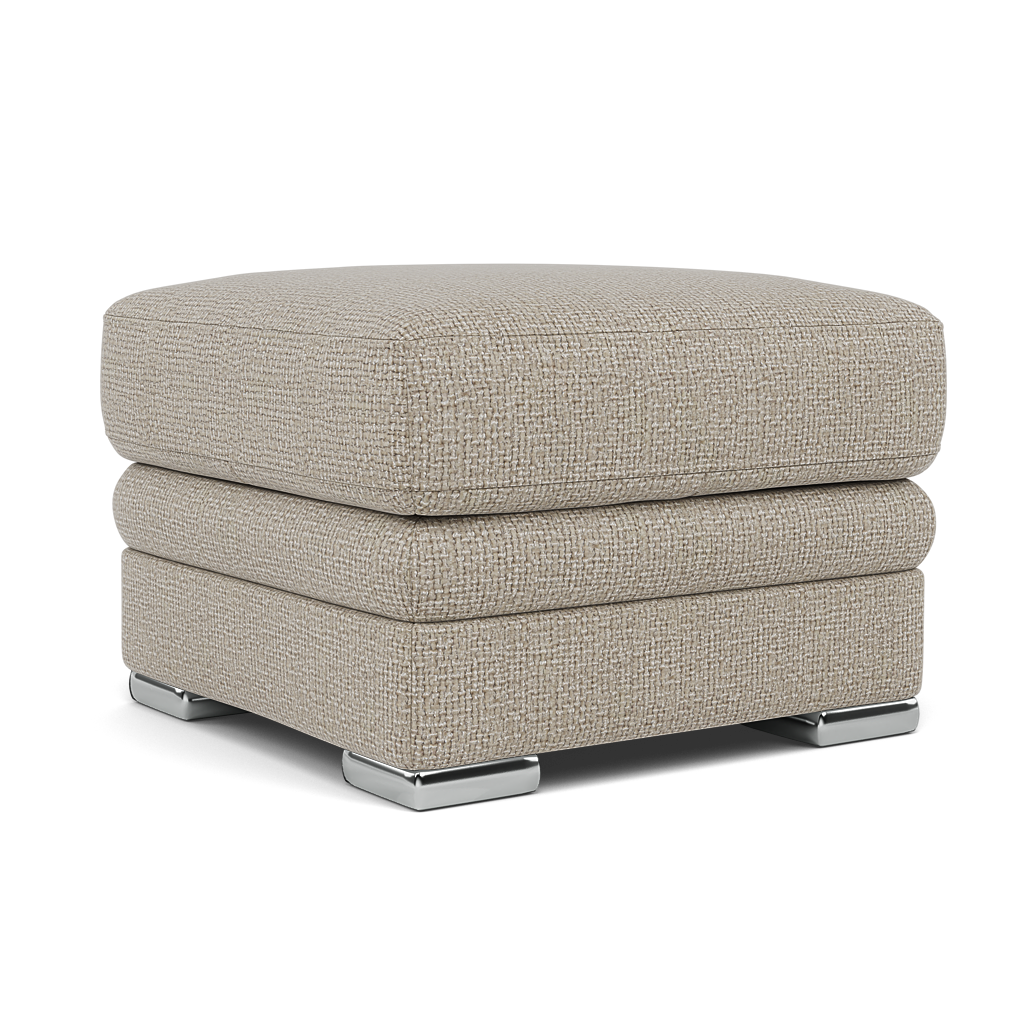 Gino Footstool - Footstool F8 — Hopsack Linen 70004 / Metal Feet, gallery image 1