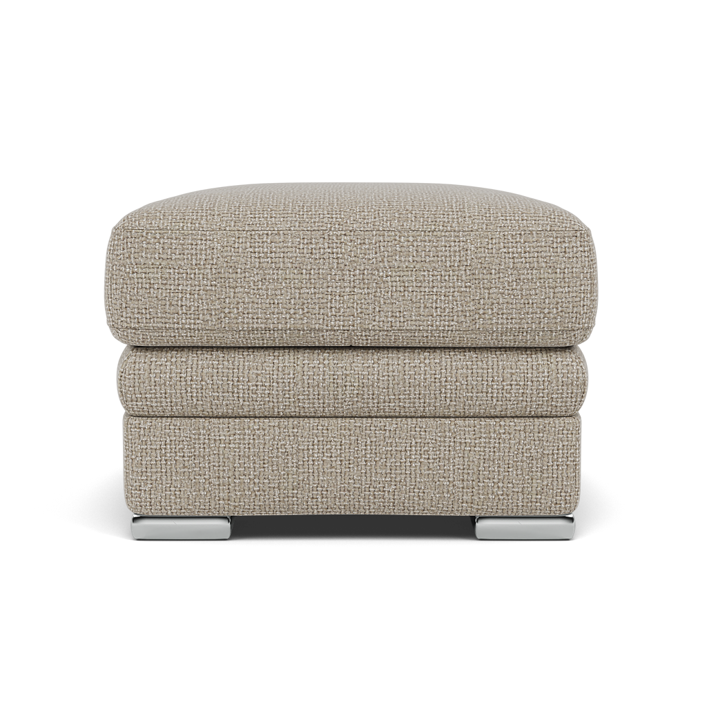 Gino Footstool - Footstool F8 — Hopsack Linen 70004 / Metal Feet, gallery image 2