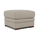 Gino Footstool - Footstool F8 — Hopsack Linen 70004 / Wooden Feet, gallery image 1
