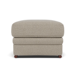 Gino Footstool - Footstool F8 — Hopsack Linen 70004 / Wooden Feet, gallery image 2