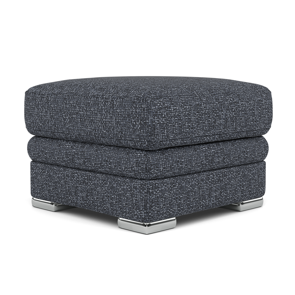 Gino Footstool - Footstool F8 — Hopsack Midnight 70005 / Metal Feet, gallery image 3