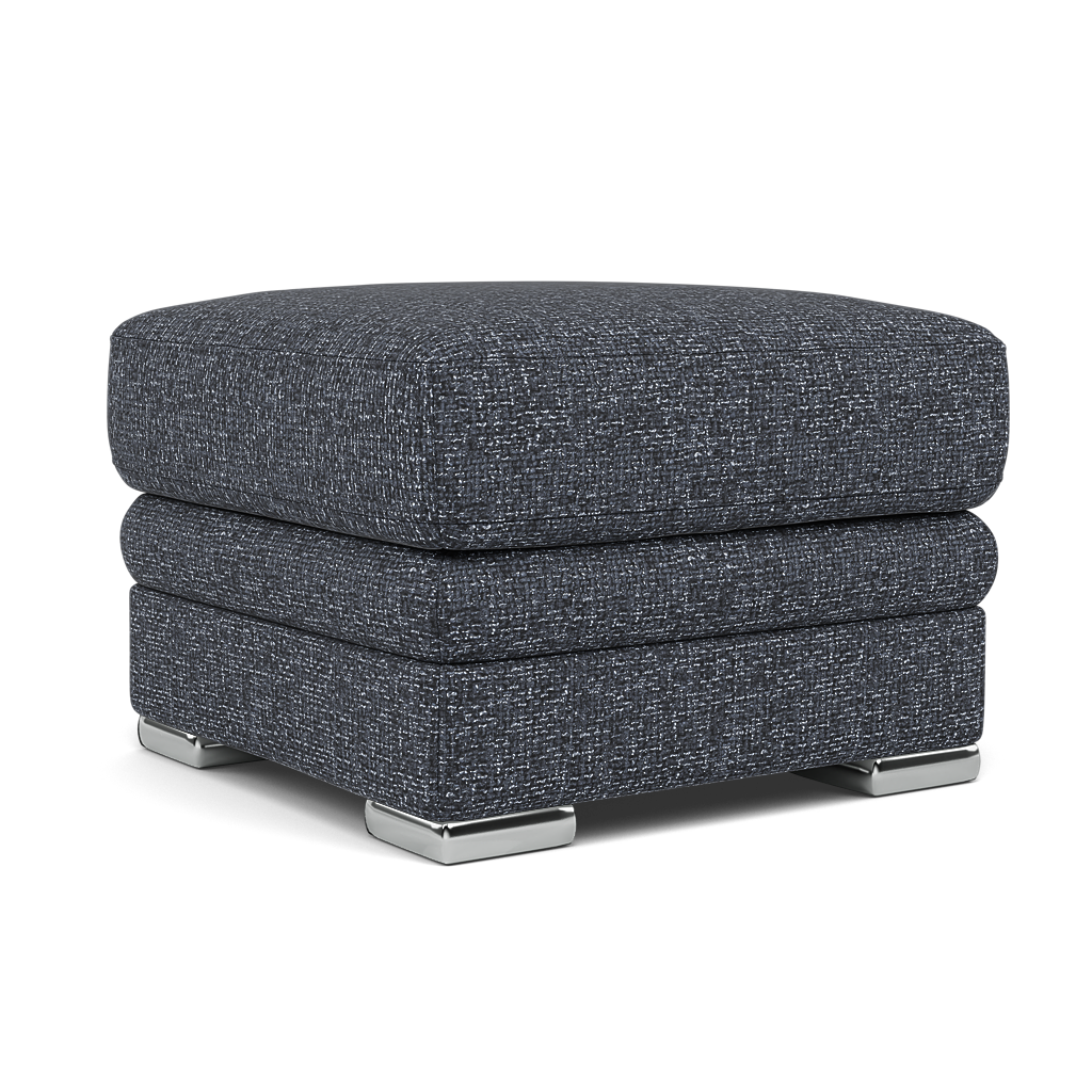 Gino Footstool - Footstool F8 — Hopsack Midnight 70005 / Metal Feet, gallery image 1