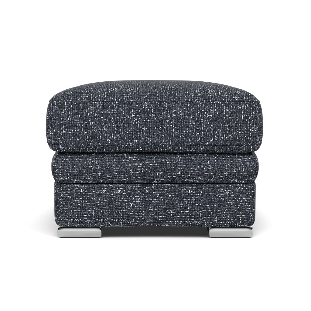 Gino Footstool - Footstool F8 — Hopsack Midnight 70005 / Metal Feet, gallery image 2