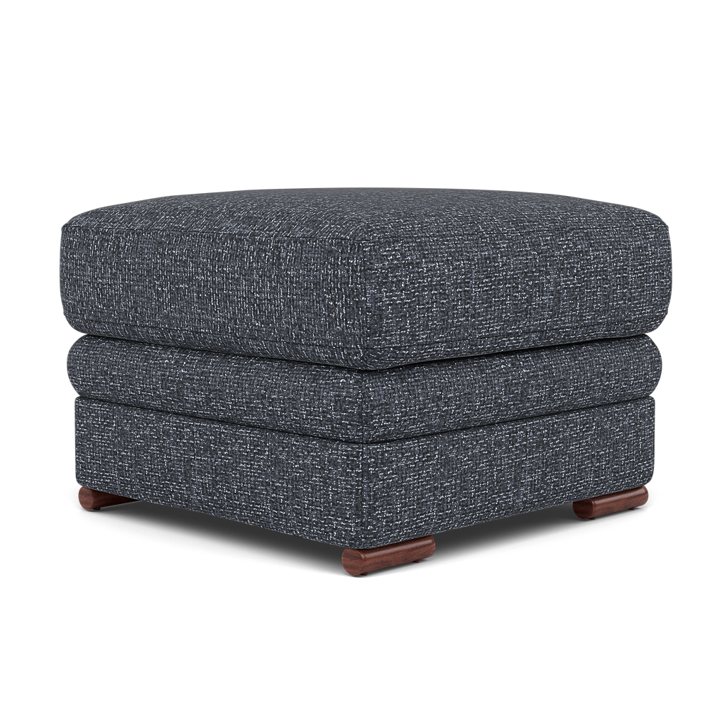 Gino Footstool - Footstool F8 — Hopsack Midnight 70005 / Wooden Feet, gallery image 3