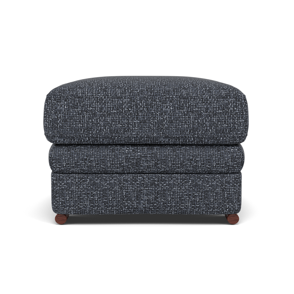 Gino Footstool - Footstool F8 — Hopsack Midnight 70005 / Wooden Feet, gallery image 2