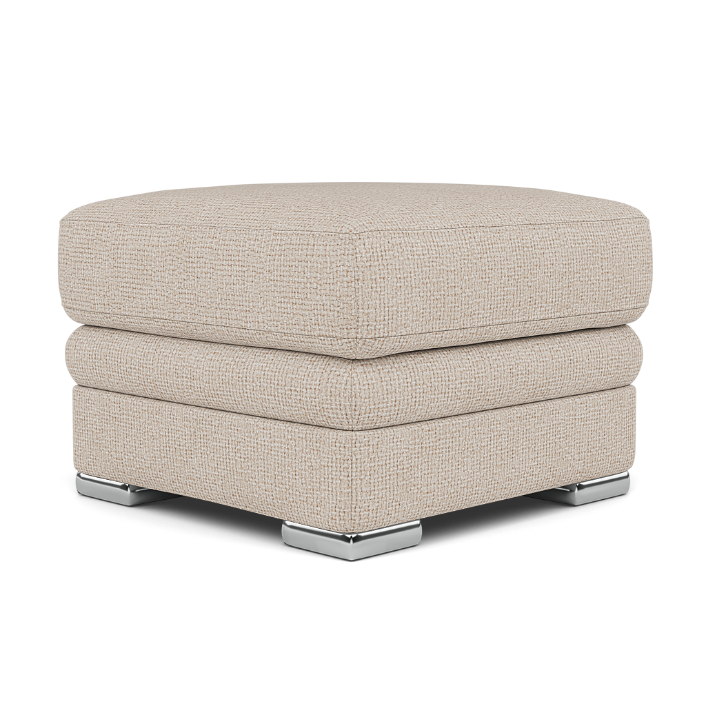 Gino Footstool - Footstool F8 — Hopsack Natural 70002 / Metal Feet, gallery image 3