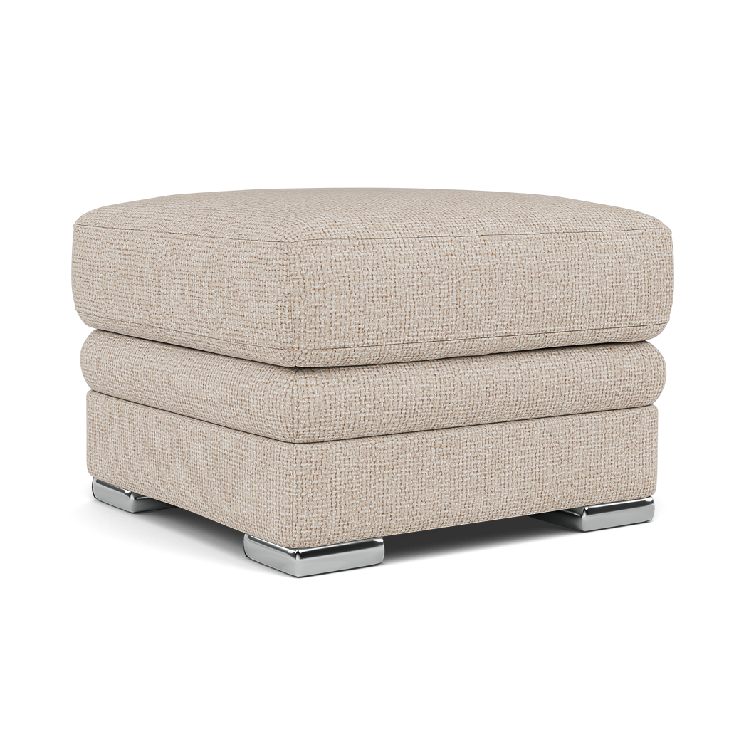 Gino Footstool - Footstool F8 — Hopsack Natural 70002 / Metal Feet, gallery image 1