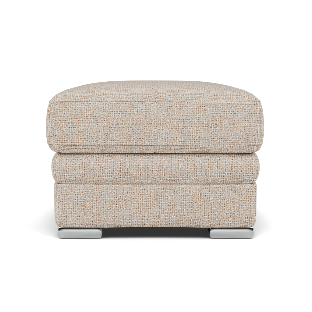 Gino Footstool - Footstool F8 — Hopsack Natural 70002 / Metal Feet, gallery image 2