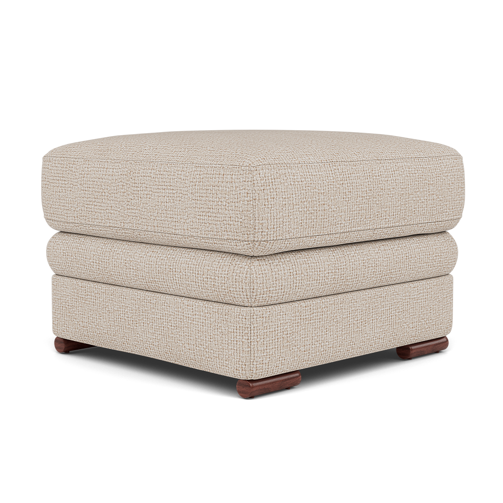 Gino Footstool - Footstool F8 — Hopsack Natural 70002 / Wooden Feet, gallery image 3