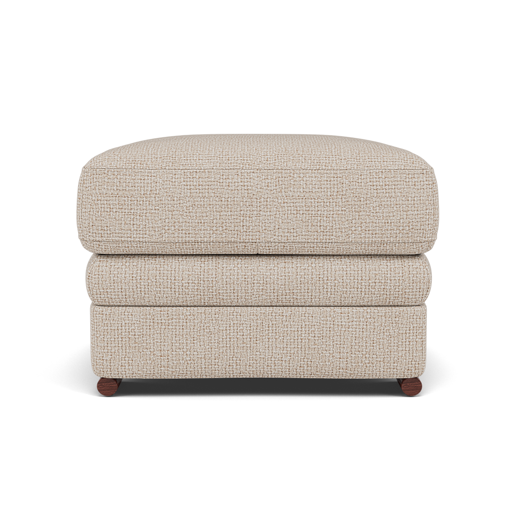 Gino Footstool - Footstool F8 — Hopsack Natural 70002 / Wooden Feet, gallery image 2