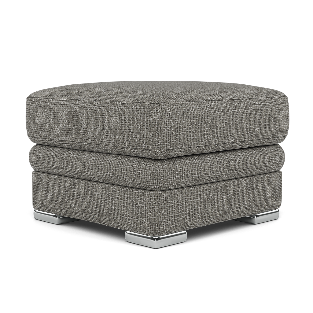 Gino Footstool - Footstool F8 — Hopsack Platinum 70003 / Metal Feet, gallery image 3