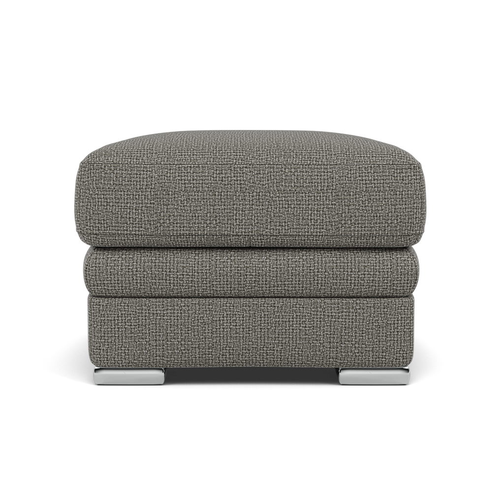 Gino Footstool - Footstool F8 — Hopsack Platinum 70003 / Metal Feet, gallery image 2