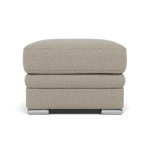 Gino Footstool - Footstool F8 Sterling Home 9 Hopsack Linen 70004 Metal Feet