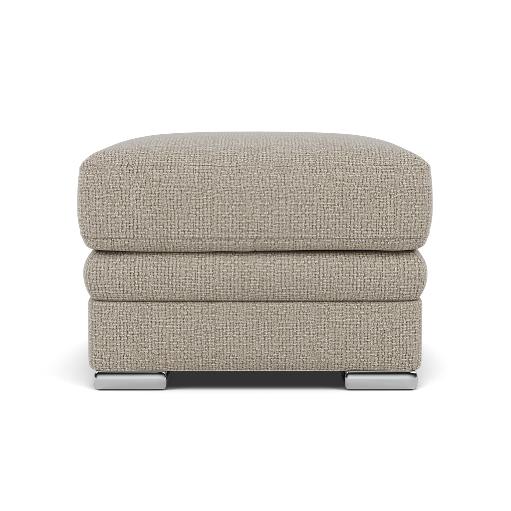 Gino Footstool - Footstool F8 Sterling Home 9 Hopsack Linen 70004 Metal Feet