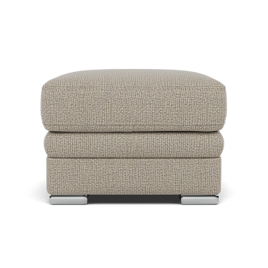Gino Footstool - Footstool F8 Sterling Home 9 Hopsack Linen 70004 Metal Feet