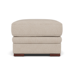 Gino Footstool - Footstool F8 Sterling Home 6 Hopsack Natural 70002 Wooden Feet