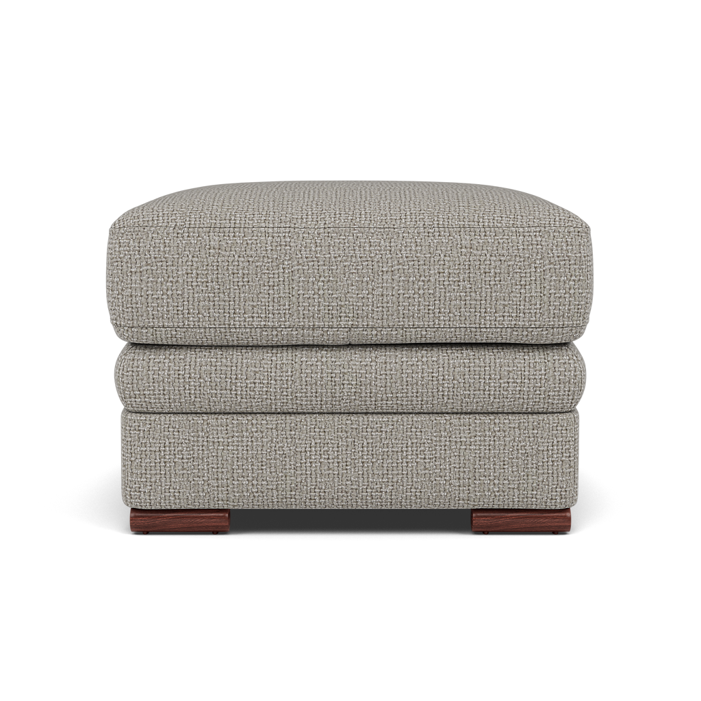 Gino Footstool - Footstool F8 Sterling Home 4 Hopsack Dove 70001 Wooden Feet