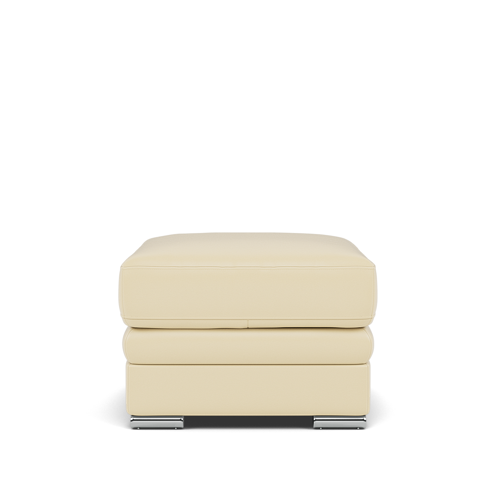 Gino Storage Footstool - Storage Stool Cat 60 Footstools Sterling Home 1 Cat-60/02 Montana Cool Cream Metal Feet