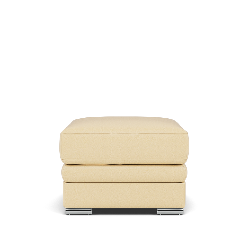 Gino Storage Footstool - Storage Stool Cat 60 Footstools Sterling Home 3 Cat-60/04 Montana Vanilla Cream Metal Feet