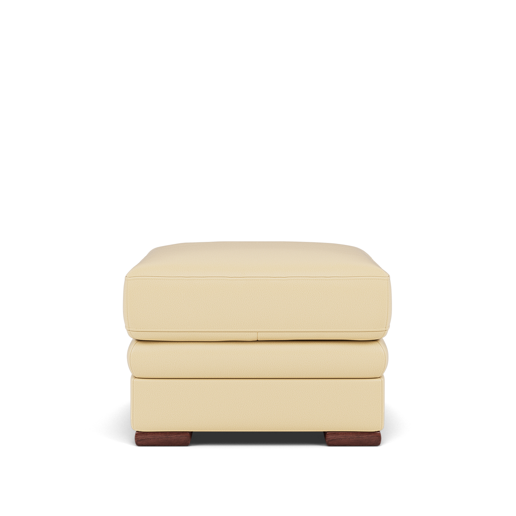 Gino Storage Footstool - Storage Stool Cat 60 Footstools Sterling Home 4 Cat-60/04 Montana Vanilla Cream Wooden Feet