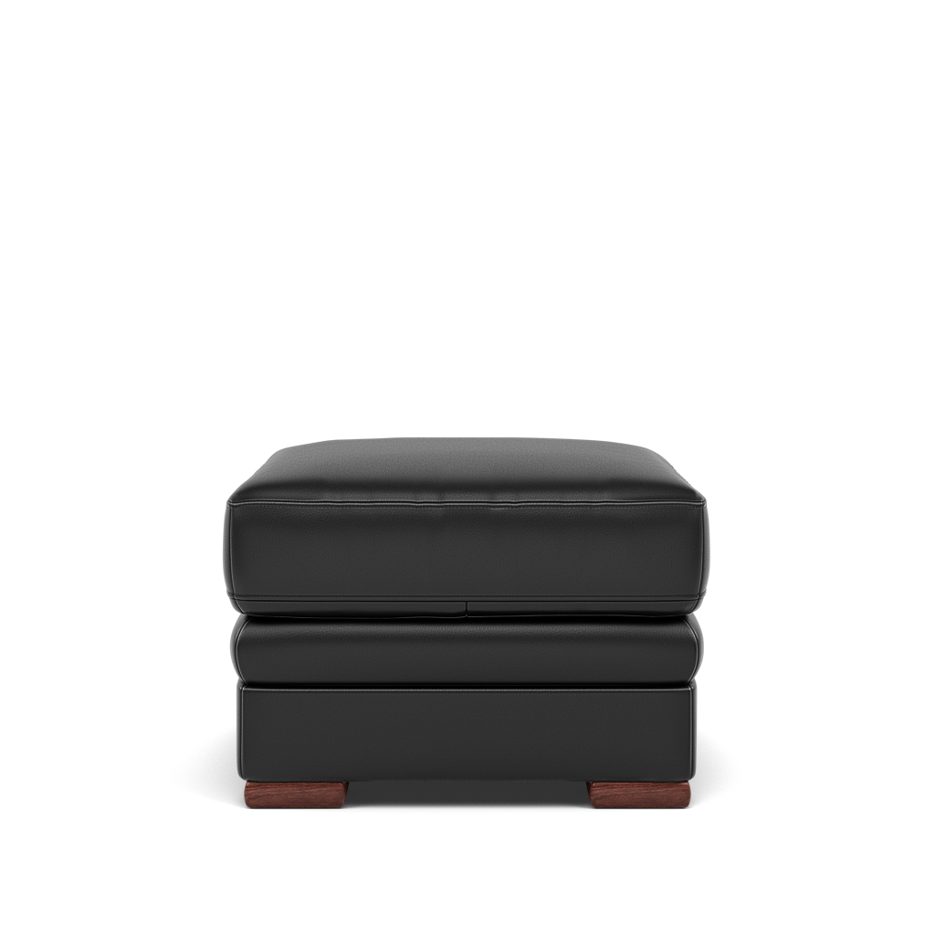 Gino Storage Footstool - Storage Stool Cat 60 Footstools Sterling Home 22 Cat-60/22 Montana Jet Black Wooden Feet