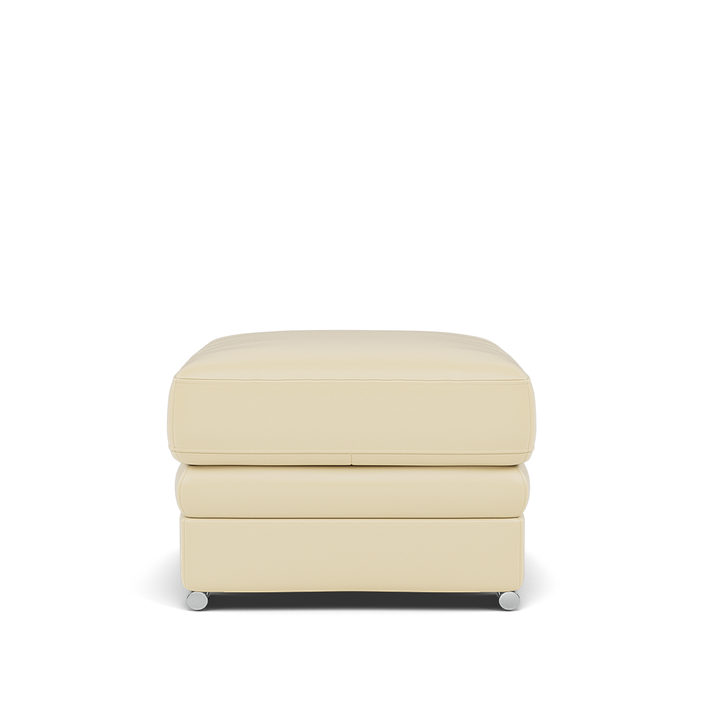 Gino Storage Footstool - Storage Stool Cat 60 — Cat-60/02 Montana Cool Cream / Metal Feet, gallery image 2