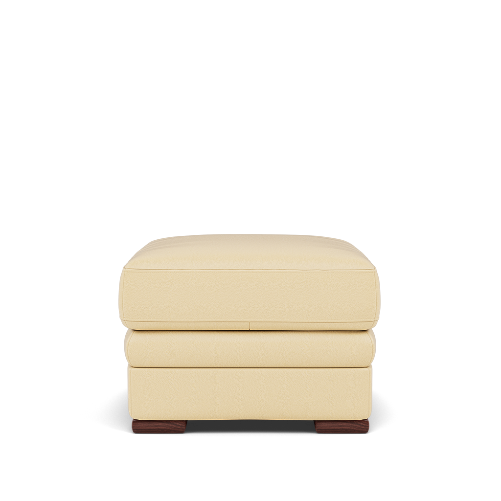 Gino Storage Footstool - Storage Stool Cat 60 — Cat-60/04 Montana Vanilla Cream / Wooden Feet, gallery image 2