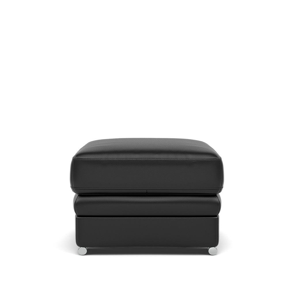 Gino Storage Footstool - Storage Stool Cat 60 — Cat-60/22 Montana Jet Black / Metal Feet, gallery image 2