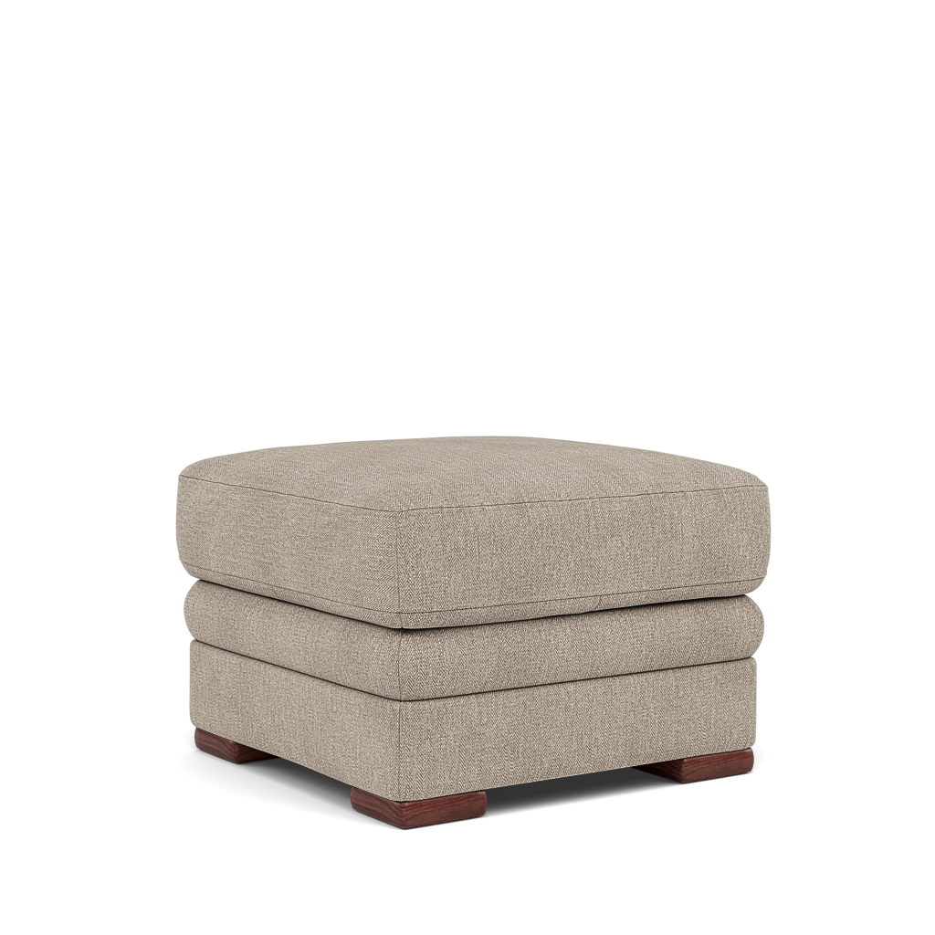 Gino Storage Footstool - Storage Stool F8 — Darwin Mink 50366 / Wooden Feet, gallery image 1