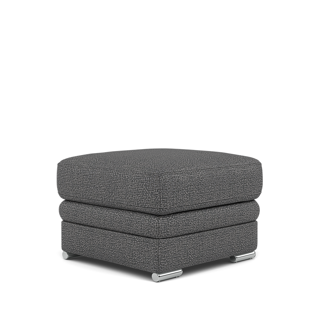 Gino Storage Footstool - Storage Stool F8 — Hopsack Charcoal 70006 / Metal Feet, gallery image 3