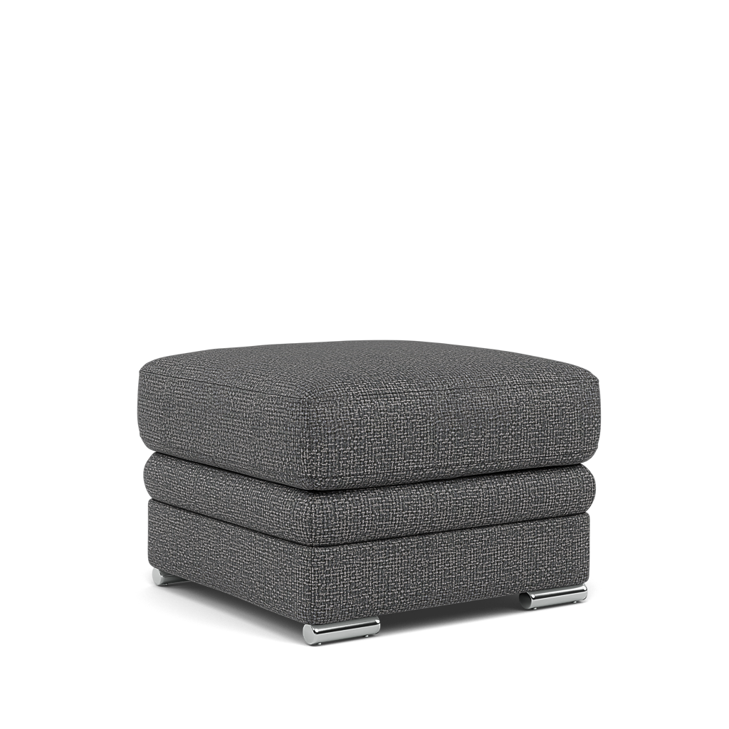Gino Storage Footstool - Storage Stool F8 — Hopsack Charcoal 70006 / Metal Feet, gallery image 1