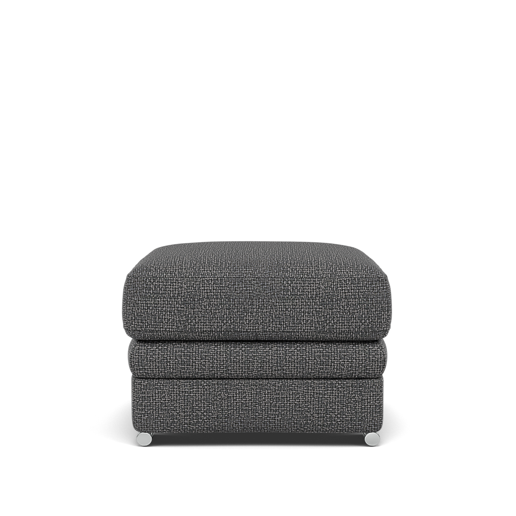 Gino Storage Footstool - Storage Stool F8 — Hopsack Charcoal 70006 / Metal Feet, gallery image 2