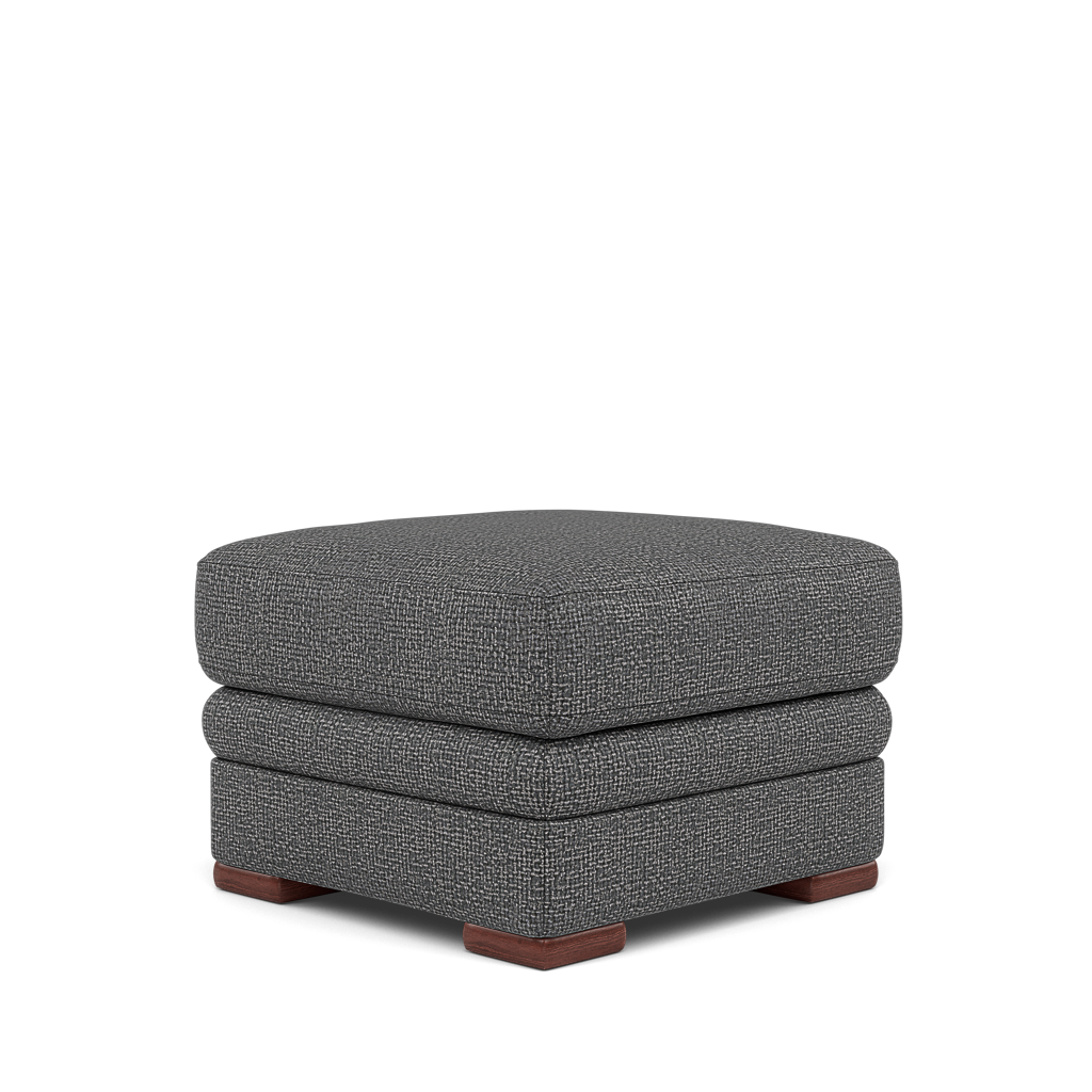 Gino Storage Footstool - Storage Stool F8 — Hopsack Charcoal 70006 / Wooden Feet, gallery image 3
