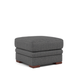 Gino Storage Footstool - Storage Stool F8 — Hopsack Charcoal 70006 / Wooden Feet, gallery image 1