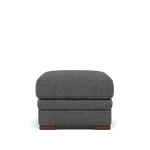 Gino Storage Footstool - Storage Stool F8 — Hopsack Charcoal 70006 / Wooden Feet, gallery image 2
