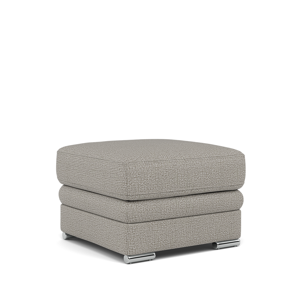Gino Storage Footstool - Storage Stool F8 — Hopsack Dove 70001 / Metal Feet, gallery image 1