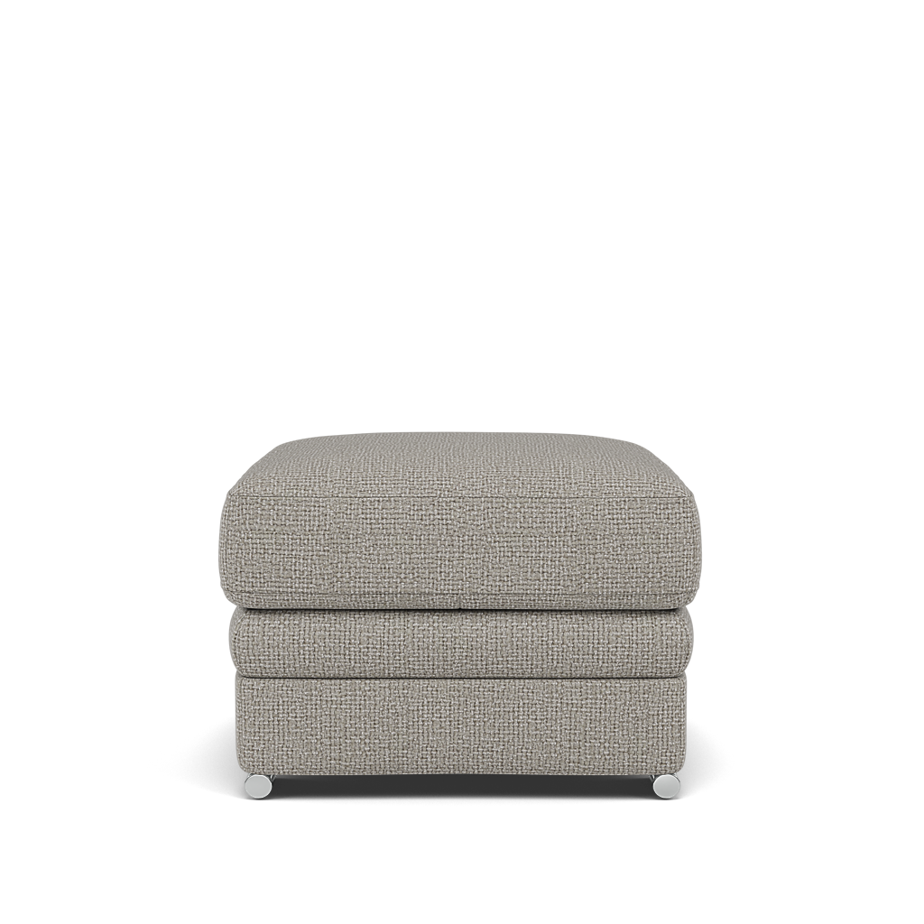 Gino Storage Footstool - Storage Stool F8 — Hopsack Dove 70001 / Metal Feet, gallery image 2