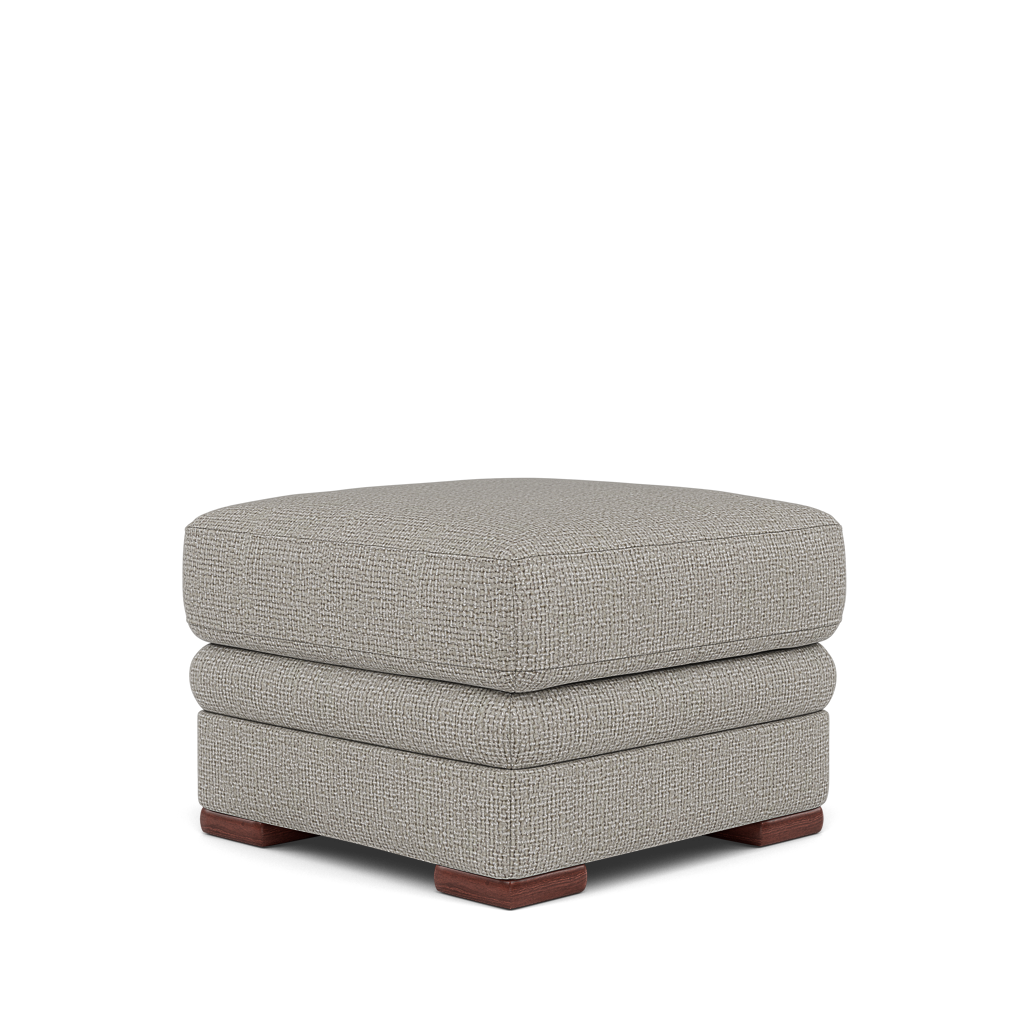 Gino Storage Footstool - Storage Stool F8 — Hopsack Dove 70001 / Wooden Feet, gallery image 3