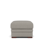 Gino Storage Footstool - Storage Stool F8 — Hopsack Dove 70001 / Wooden Feet, gallery image 2