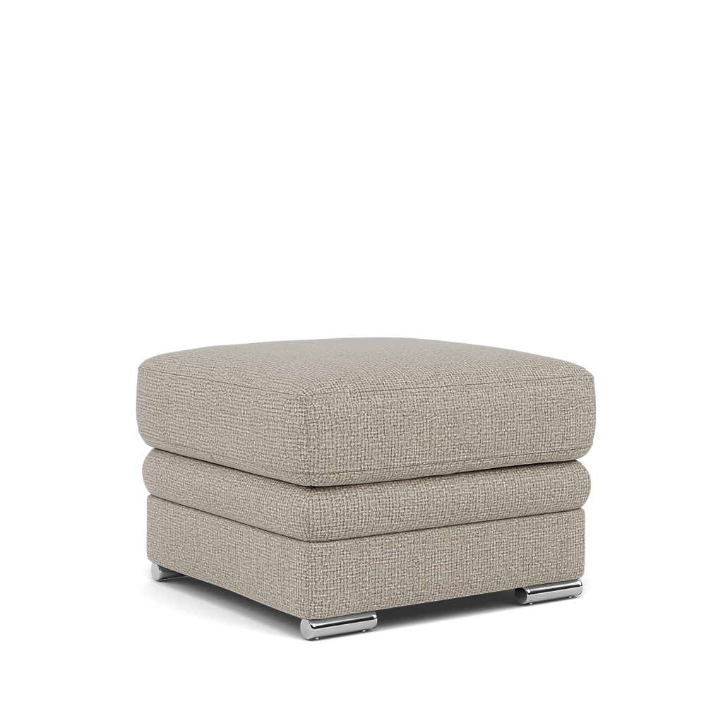 Gino Storage Footstool - Storage Stool F8 — Hopsack Linen 70004 / Metal Feet, gallery image 1