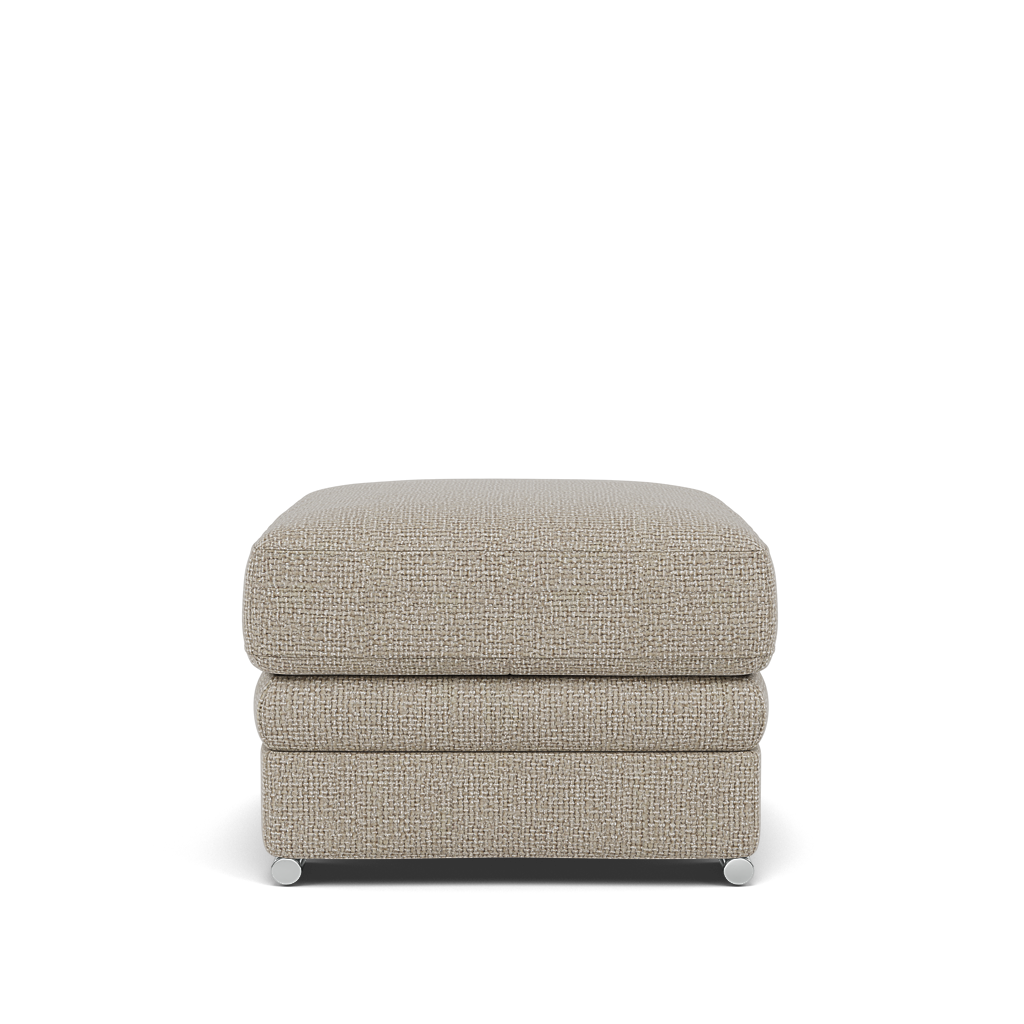 Gino Storage Footstool - Storage Stool F8 — Hopsack Linen 70004 / Metal Feet, gallery image 2
