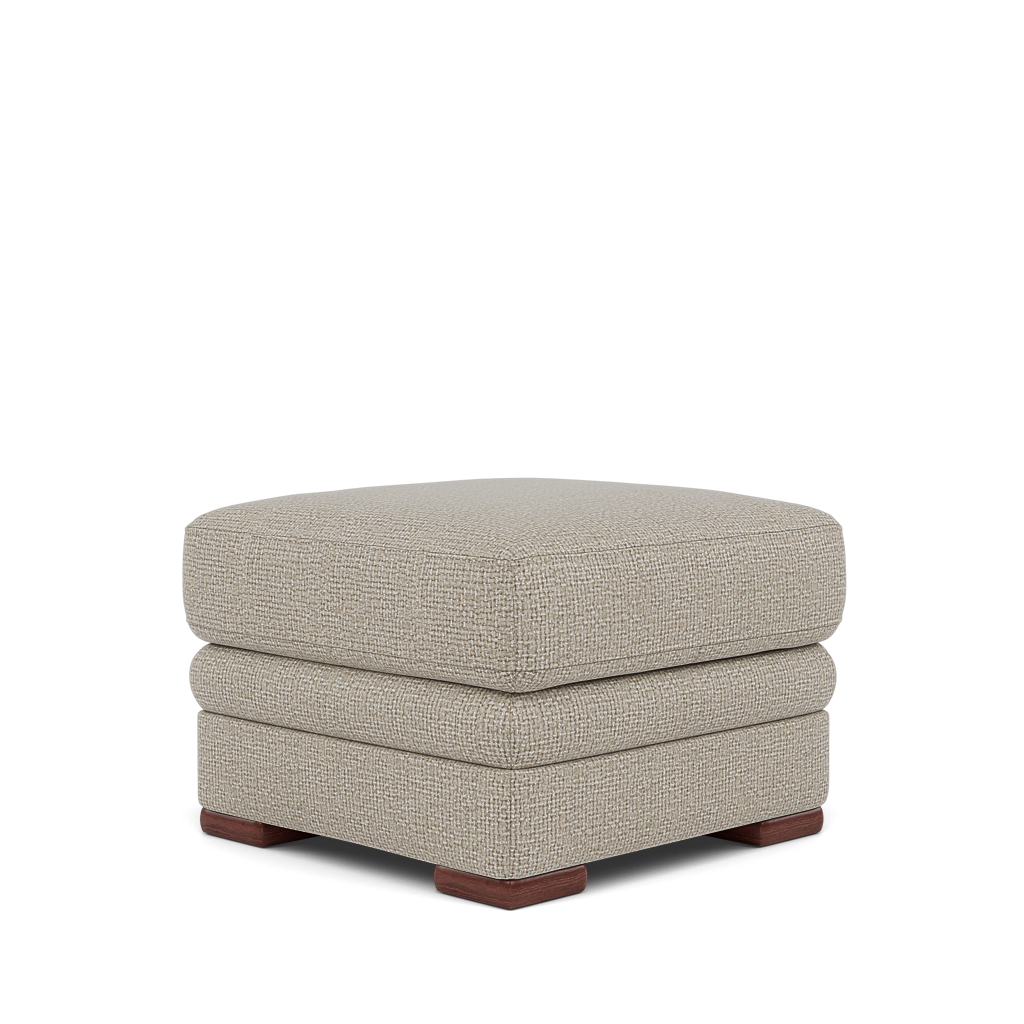 Gino Storage Footstool - Storage Stool F8 — Hopsack Linen 70004 / Wooden Feet, gallery image 3