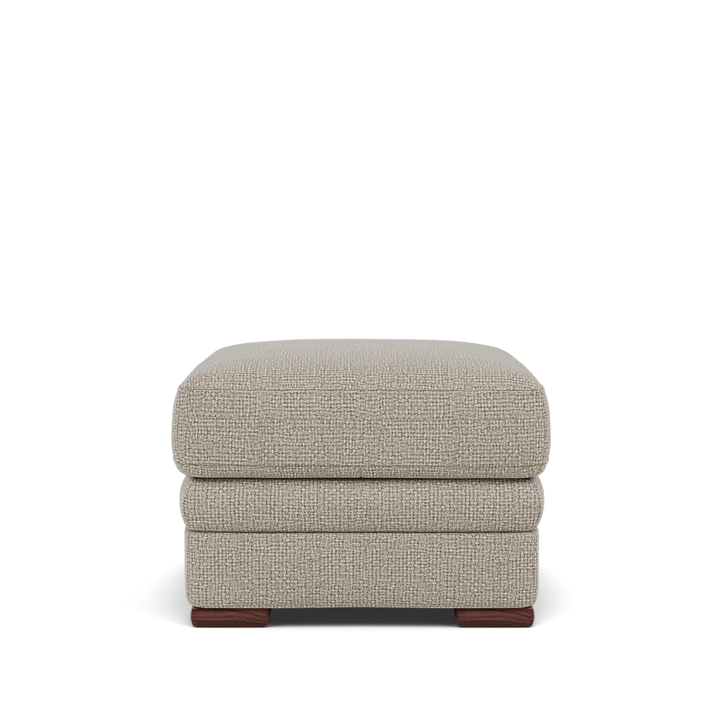 Gino Storage Footstool - Storage Stool F8 — Hopsack Linen 70004 / Wooden Feet, gallery image 2